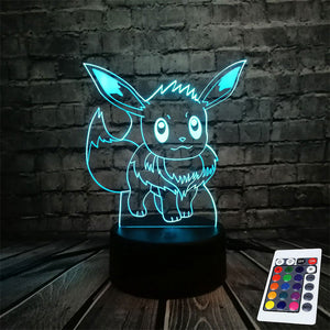Lampe 3D Pokémon Évoli télécommande