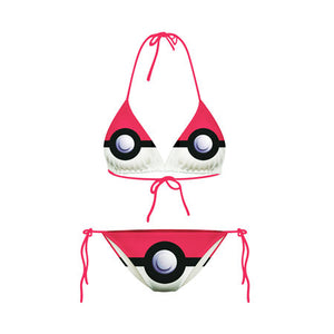 Maillot de bain bikini Pokéball rouge blanc Pokémon