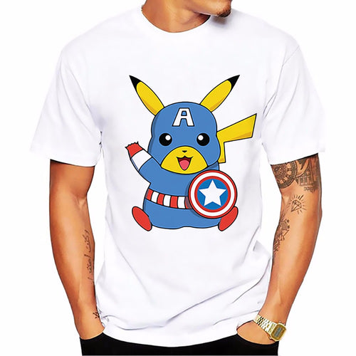 T-shirt Pikachu-Captain America Pokémon Super Heros