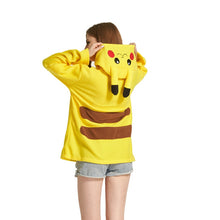 Charger l&#39;image dans la galerie, Sweat Pikachu jaune à zip Pokémon femme dos