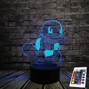 Lampe 3D Pokémon Carapuce télécommande
