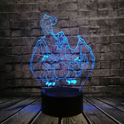 Lampe 3D Pokémon Dracaufeu