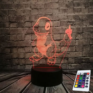 Lampe 3D Pokémon Salamèche télécommande