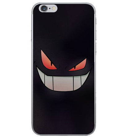 Coque iPhone Ectoplasma visage Pokémon fond noir