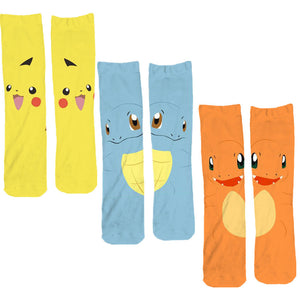 Chaussettes Pikachu Carapuce et Salamèche (Pokémon)