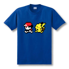 Charger l&#39;image dans la galerie, T-shirt Sacha Pikachu pixel jeux vidéo Pokémon première génération