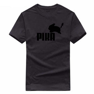 T-shirt gris foncé Pika Pokémon parodie Puma