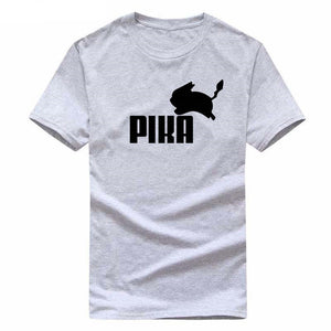 T-shirt gris chiné Pika Pokémon parodie Puma