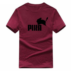 T-shirt bordeaux Pika Pokémon parodie Puma