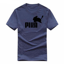 Charger l&#39;image dans la galerie, T-shirt gris bleu Pika Pokémon parodie Puma