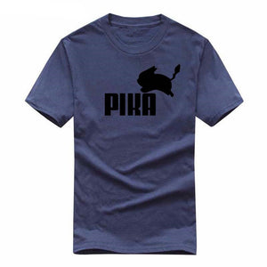 T-shirt gris bleu Pika Pokémon parodie Puma