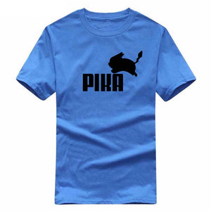 T-shirt bleu Pika Pokémon parodie Puma