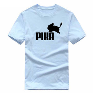 T-shirt bleu ciel Pika Pokémon parodie Puma