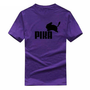 T-shirt violet Pika Pokémon parodie Puma