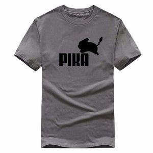 T-shirt gris clair Pika Pokémon parodie Puma