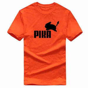 T-shirt orange Pika Pokémon parodie Puma