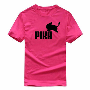 T-shirt fuschia Pika Pokémon parodie Puma