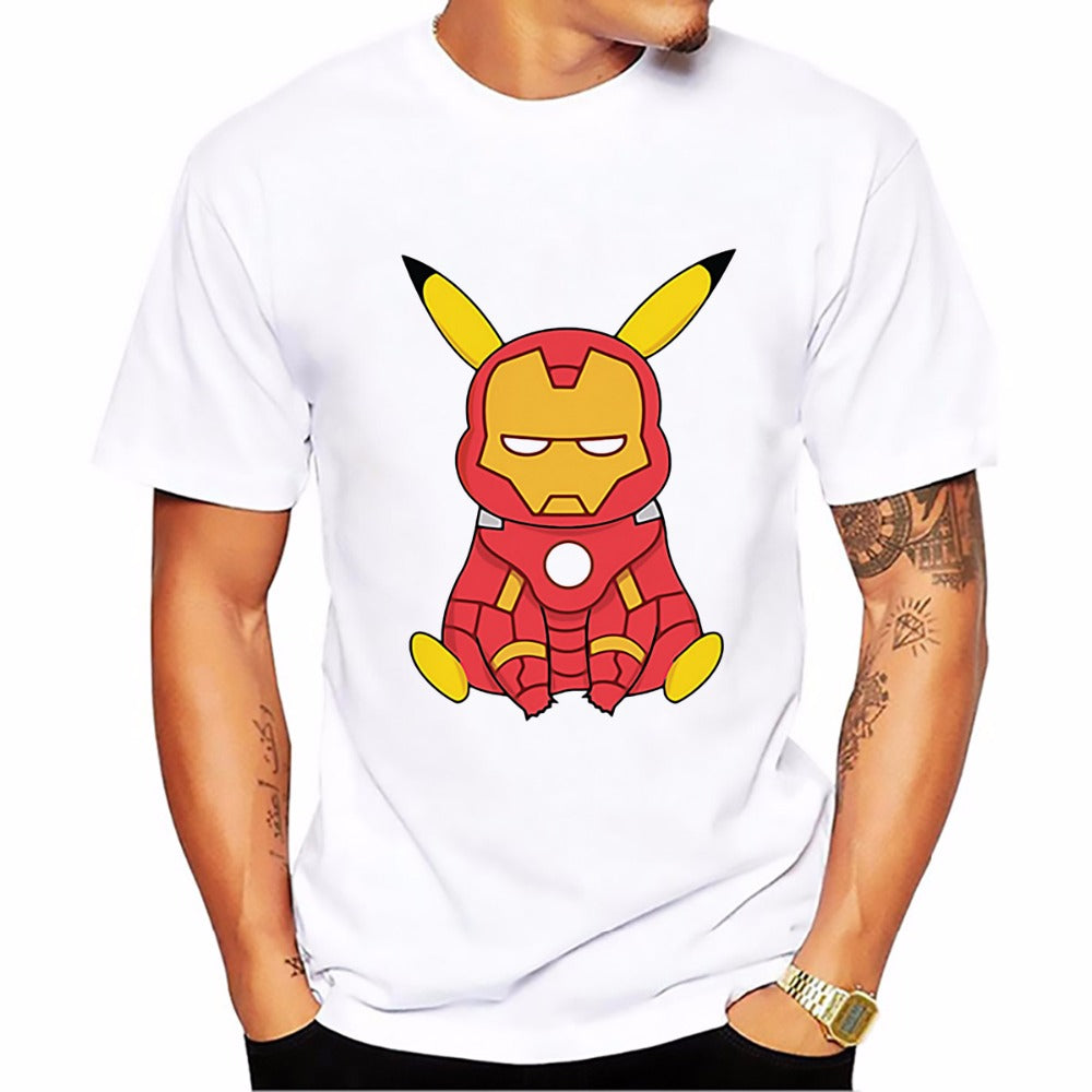 T-shirt Pikachu-Iron Man Pokémon Super Heros