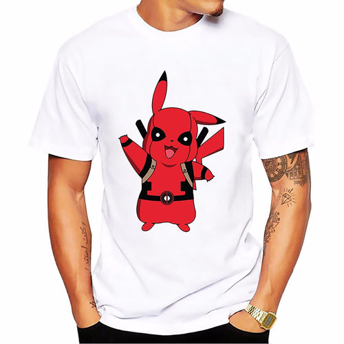 T-shirt Pikachu-Deadpool Pokémon Super Heros