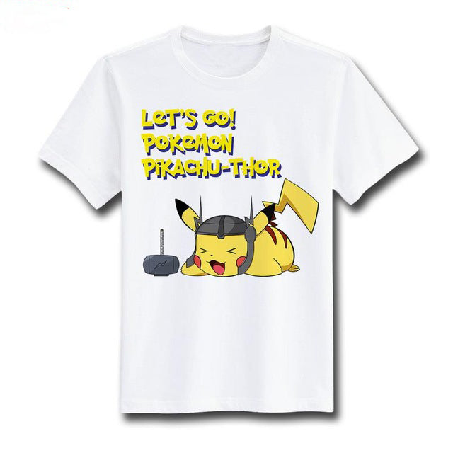 T-shirt Pikachu-Thor Pokémon Super Heros