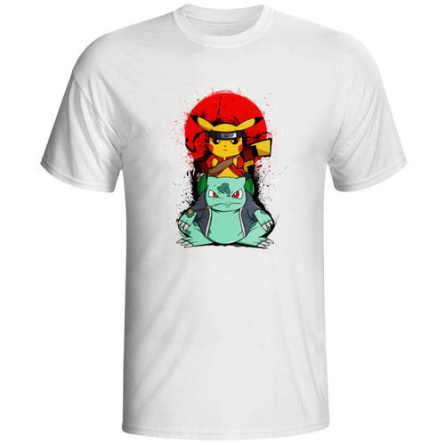 T-shirt de maitre Pikachu et maitre Bulbizarre Shaolin Pokémon