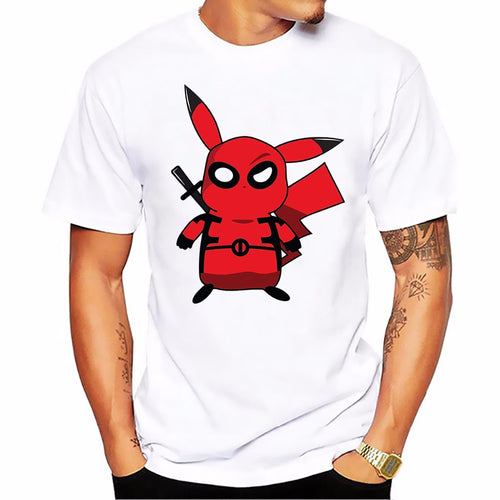 T-shirt Pikachu déguisé en Deadpool Pokémon Super Heros