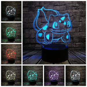 Lampe 3D Pokémon Bulbizarre plusieurs couleurs