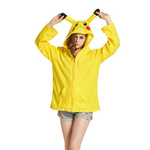 Charger l&#39;image dans la galerie, Sweat Pikachu jaune à zip Pokémon femme