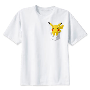 T-shirt Pikachu curieux dans poche