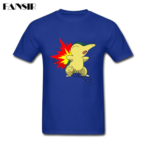 T-shirt bleu Héricendre en flamme Starter Pokémon 2ème génération