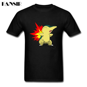 T-shirt noir Héricendre en flamme Starter Pokémon 2ème génération