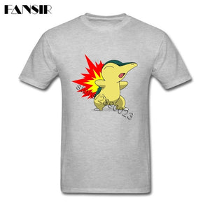 T-shirt gris clair Héricendre en flamme Starter Pokémon 2ème génération