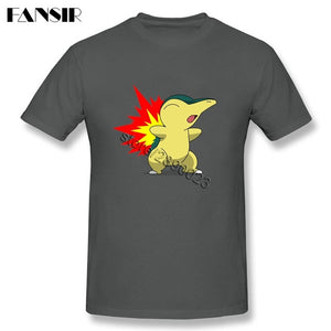 T-shirt gris Héricendre en flamme Starter Pokémon 2ème génération