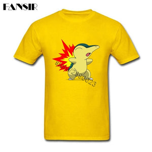 T-shirt jaune Héricendre en flamme Starter Pokémon 2ème génération
