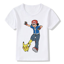 Charger l&#39;image dans la galerie, T-shirt Pokemon Kalos : Sacha et Pikachu (enfant)